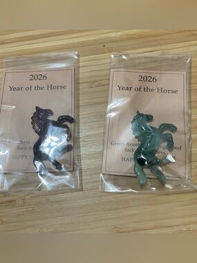 NWT Year of the Horse Lucky Crystal Horse Figurines 2026, hand carved ornaments